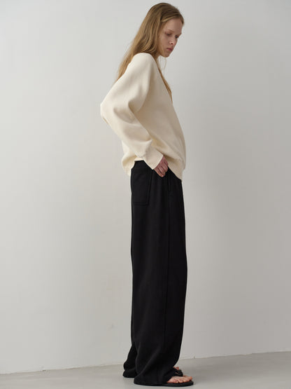 Curved Sweat Pants_black