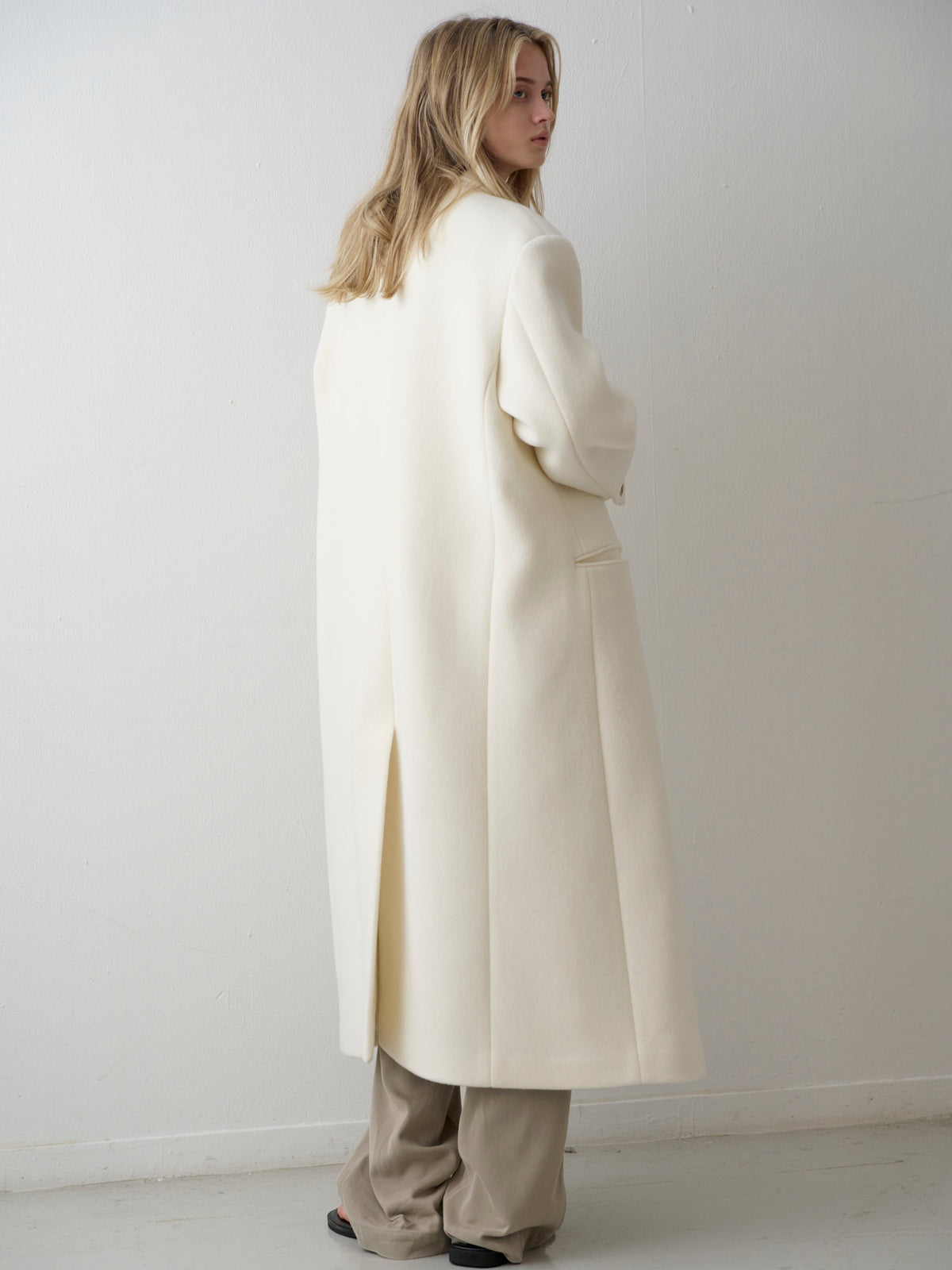 Cashmere double coat_ivory