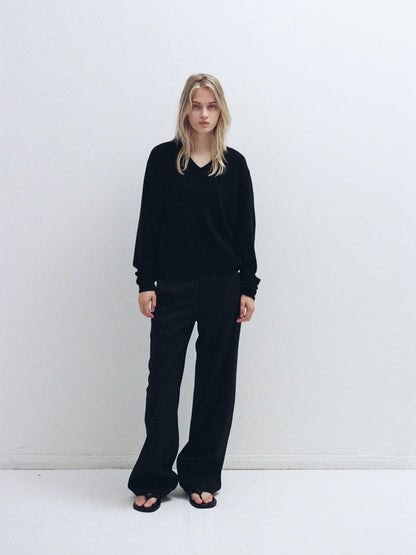 [11/18 Pre-order] Essential V-neck Knit_black