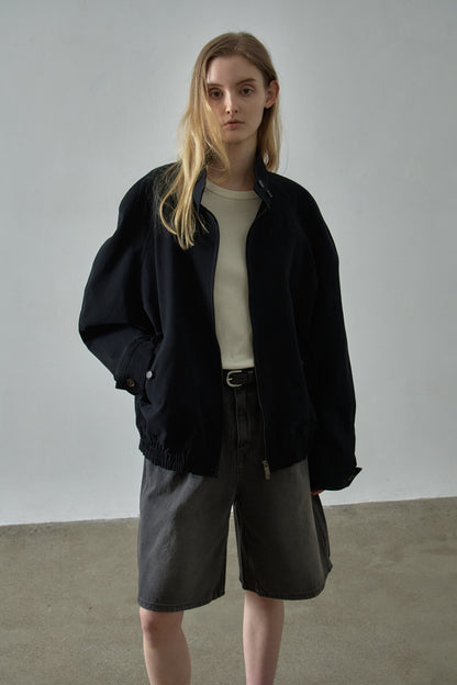 Oversized Fit Cotton Blouson_black