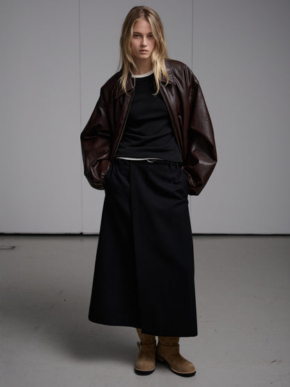 Leather Bomber Jacket_brown