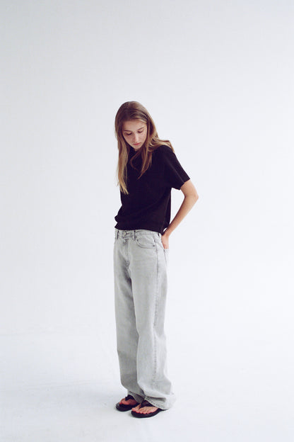 Classic Straight Jeans_light grey