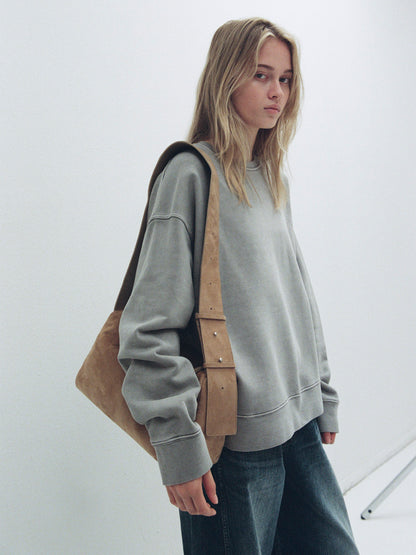 Oversized Fit Pigment Sweatshirt_grey