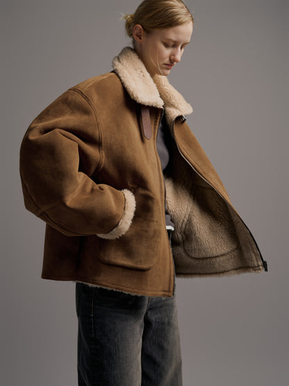 Lambswool suede mustang_camel
