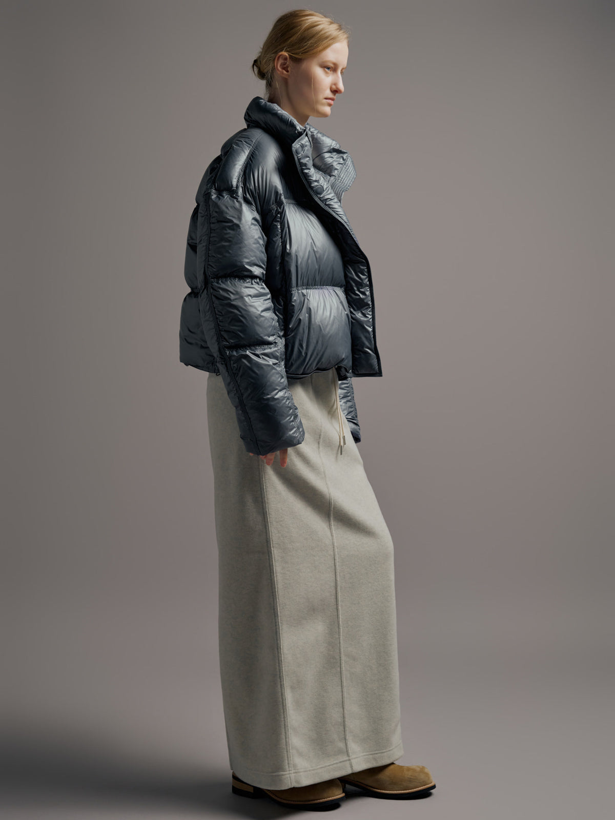 Wool Fleece Banding Skirt_oatmeal