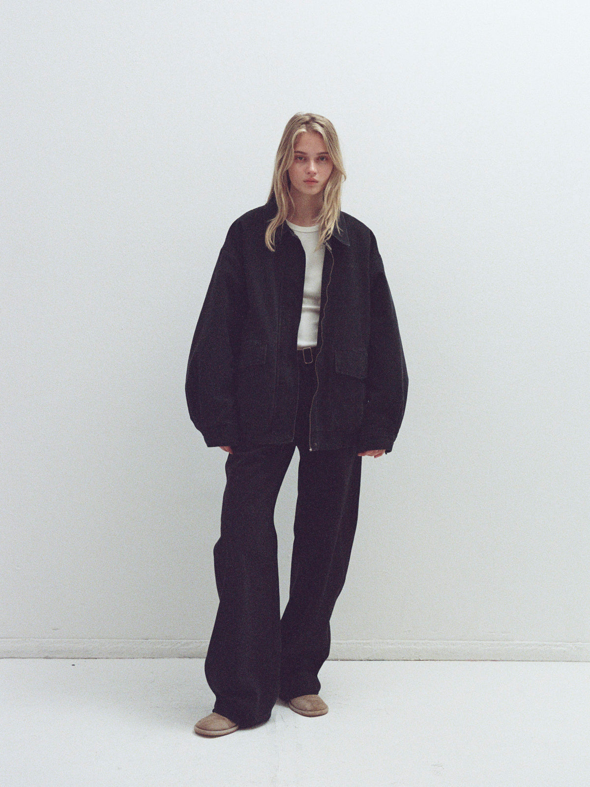 Overfit Vintage Cotton Blouson_Blue Charcoal