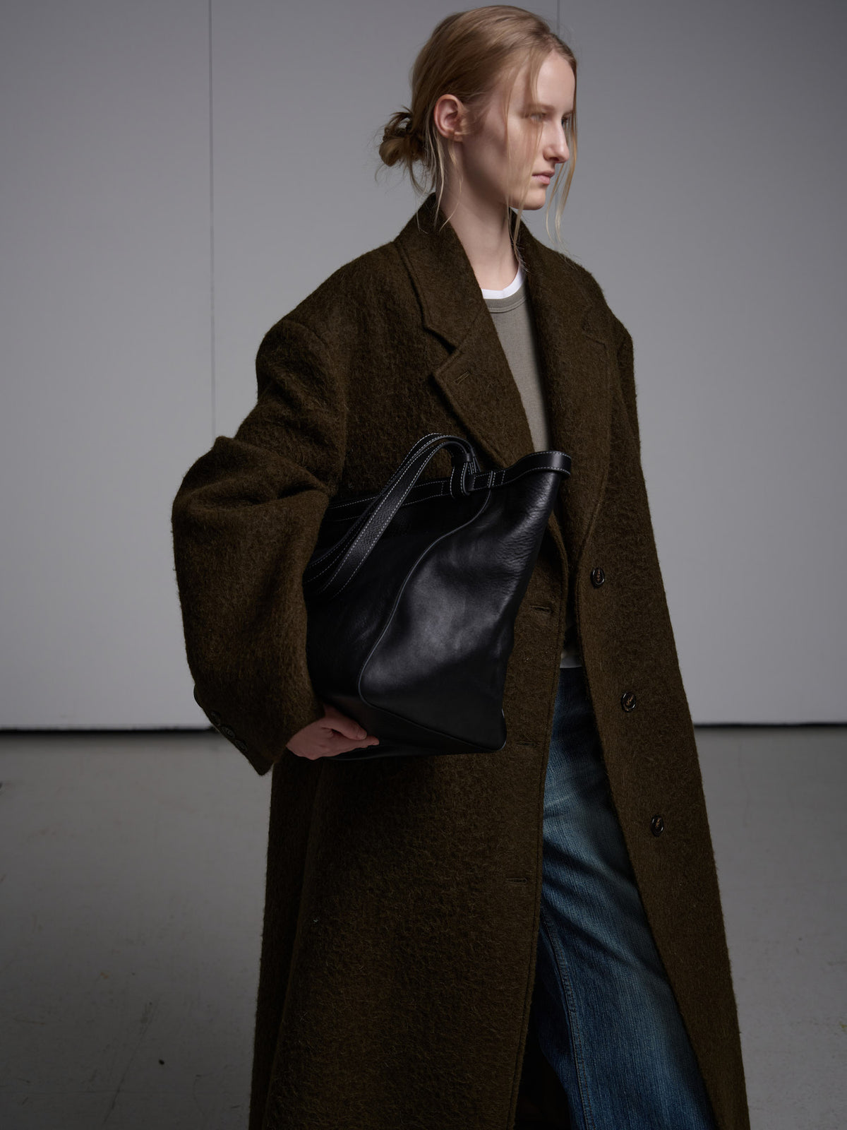 Lama Wool Single Coat_khaki