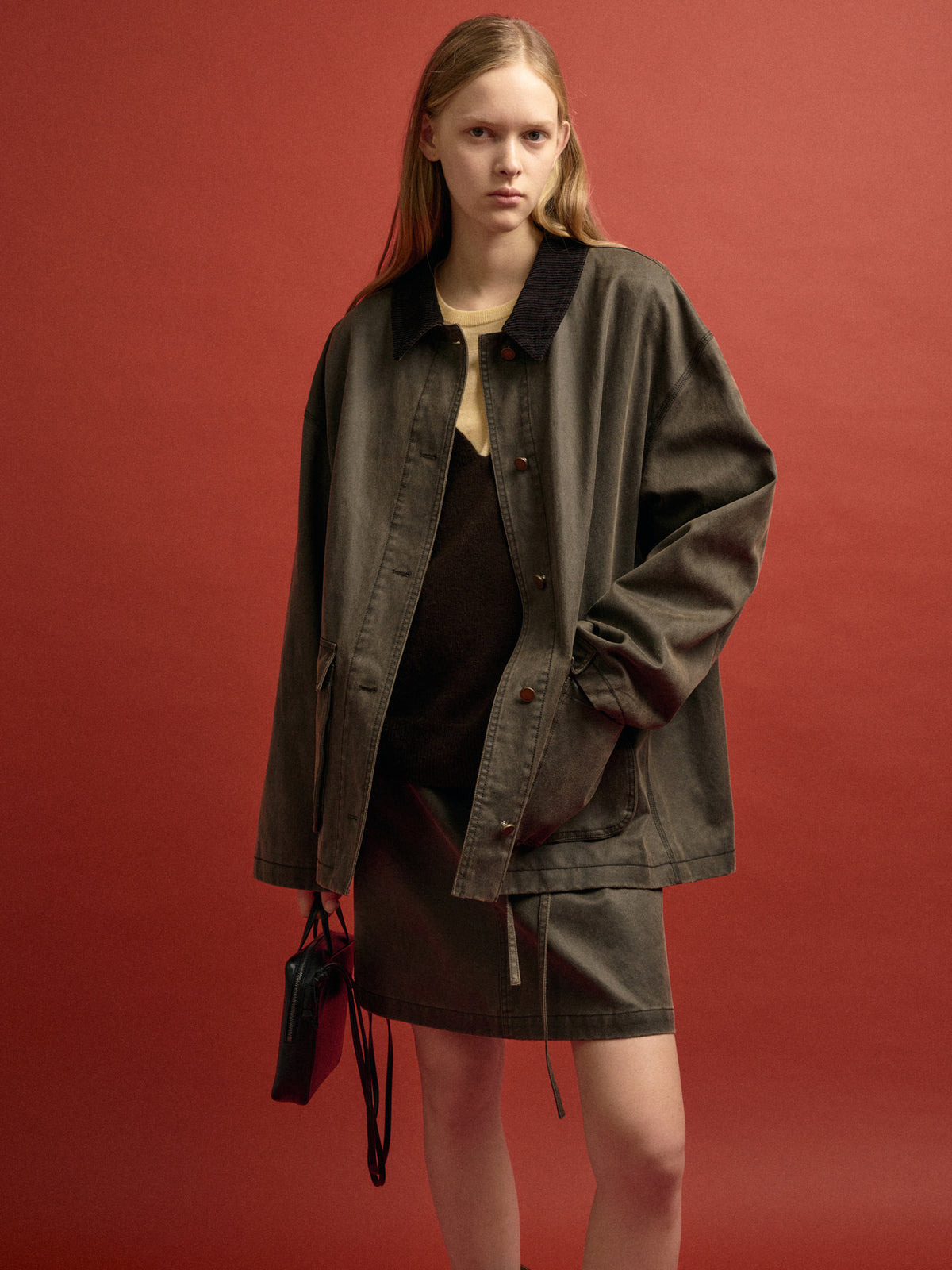 [11/18 Pre-order] Waxed Cotton Work Jacket_khaki brown
