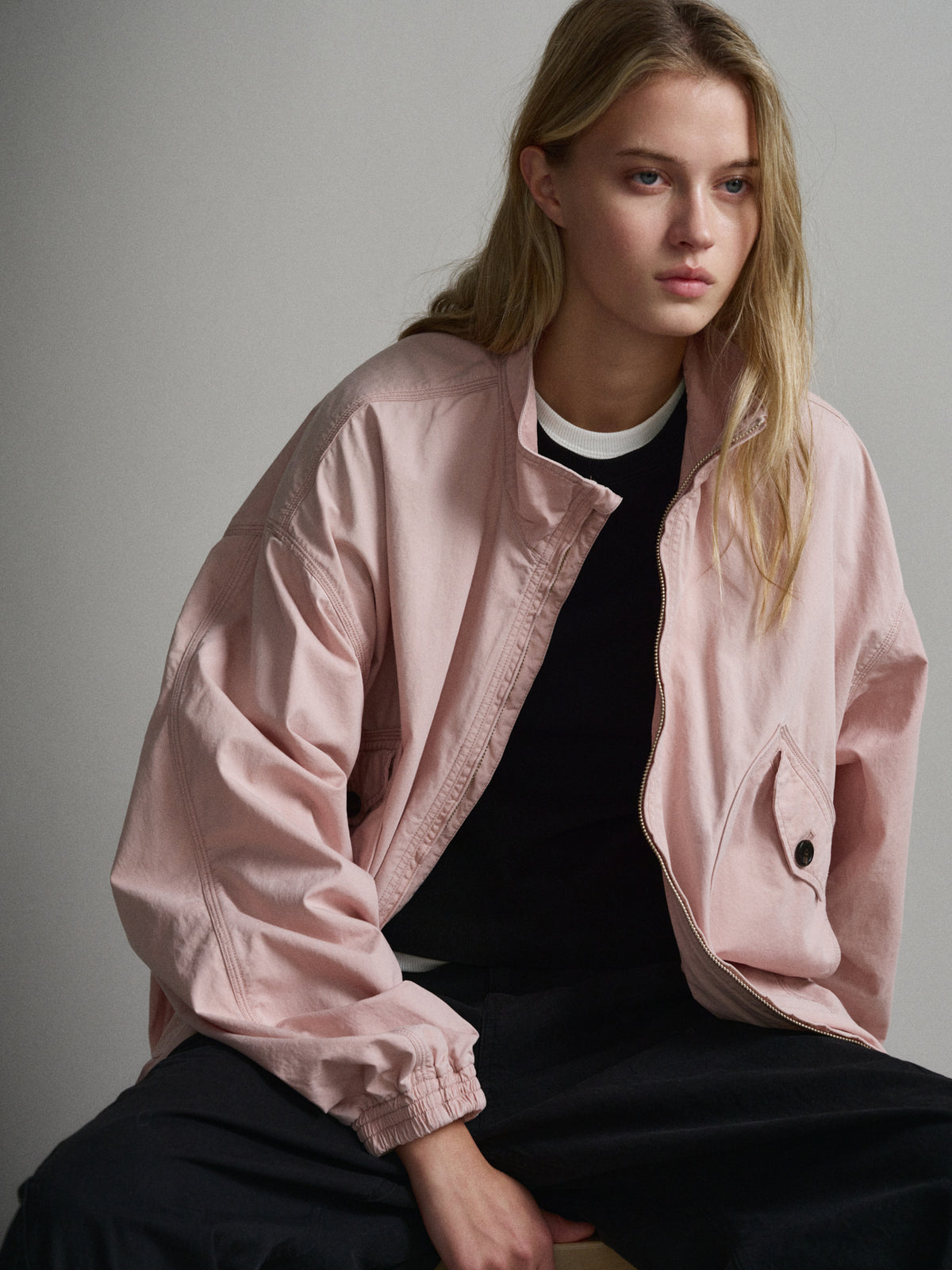 Washed Cotton Blouson_pink