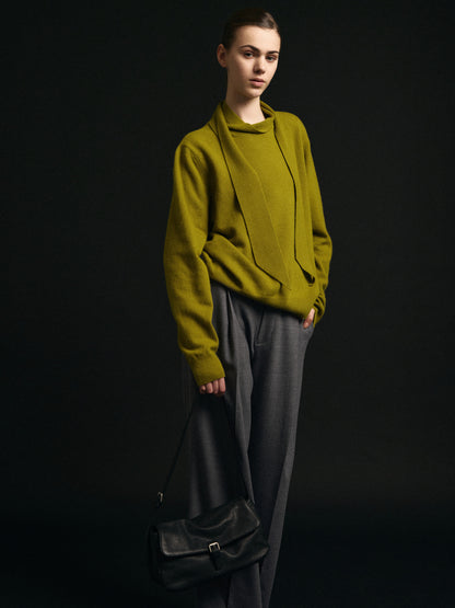Cashmere Scarf Sweater_olive