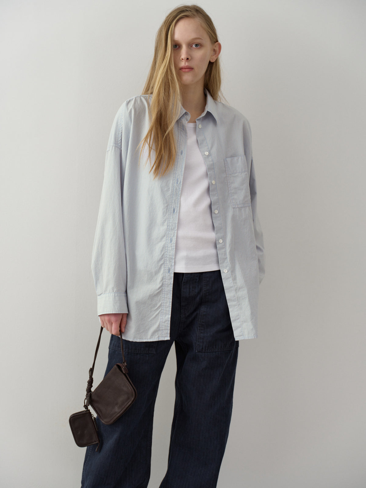 Vintage Stripe Shirt_ash sky