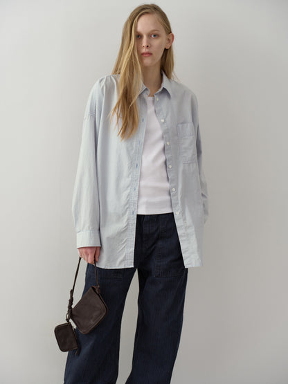 Vintage Stripe Shirt_ash sky