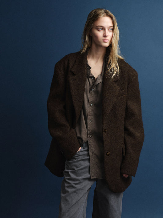 Alpaca Blazer Coat_brown