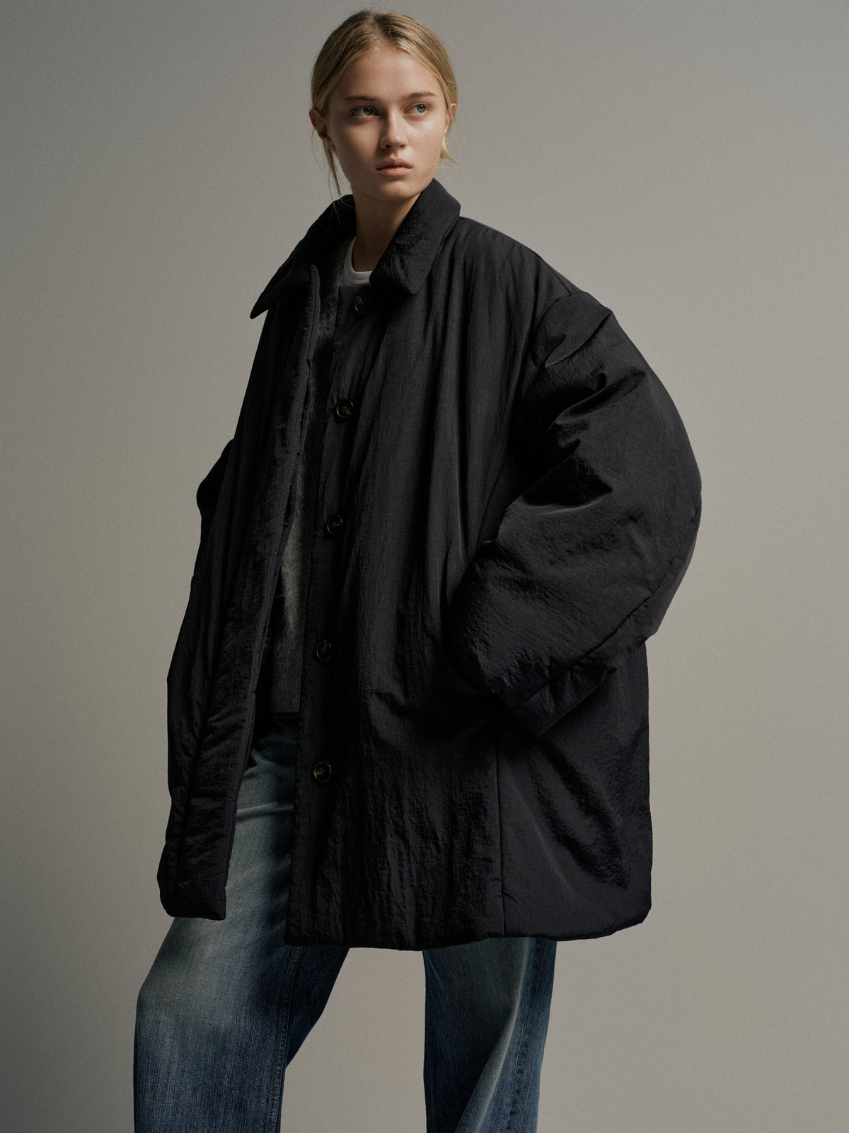 Padded Half Coat_black
