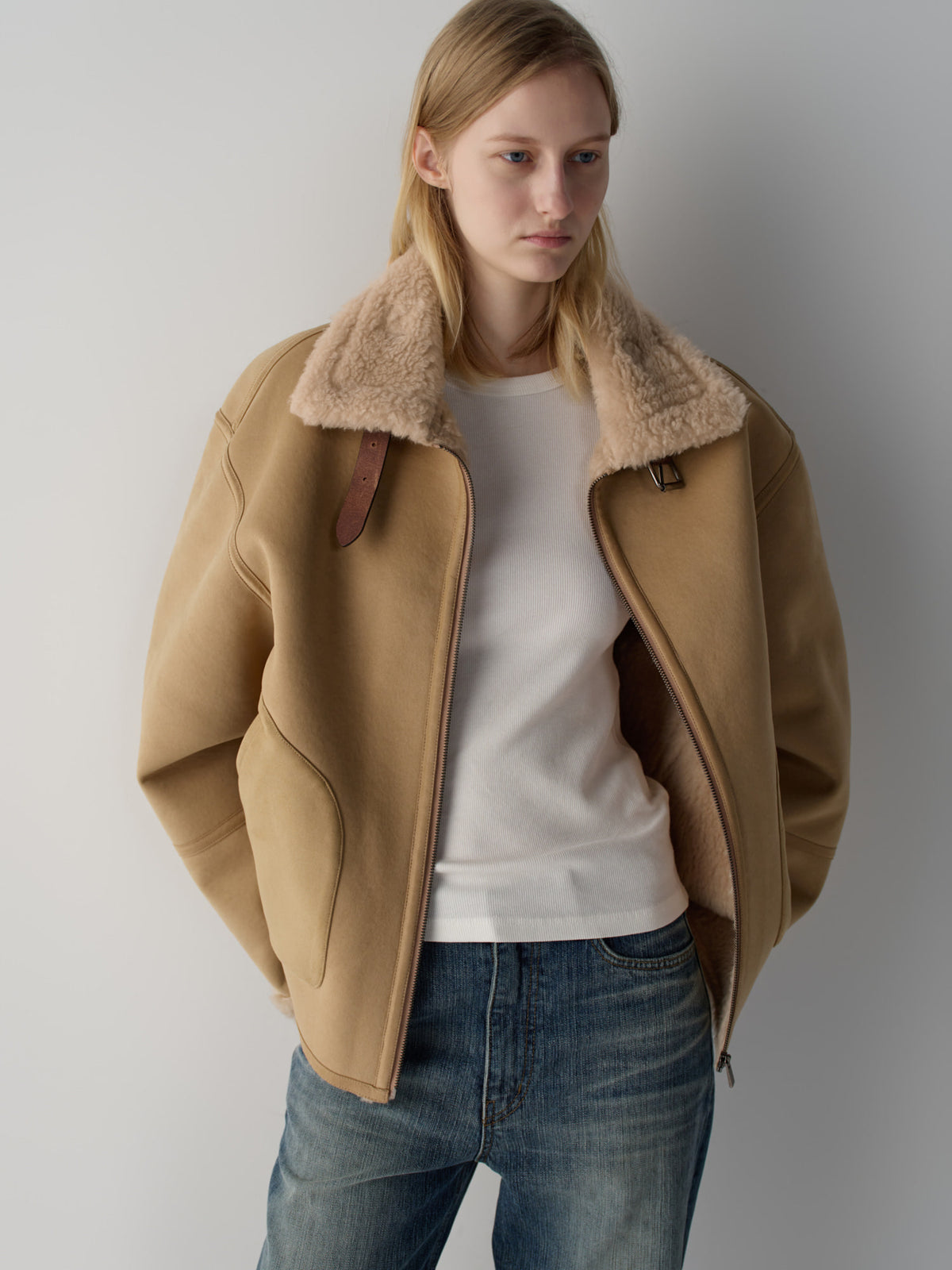 Lambswool Suede Mustang_beige