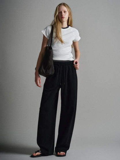 Curved Sweat Pants_black