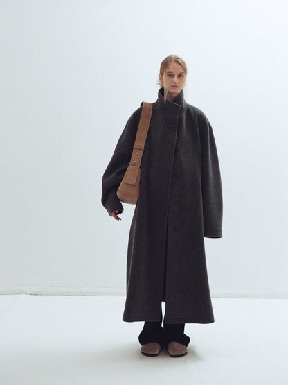 Cashmere High-neck Coat_charcoal