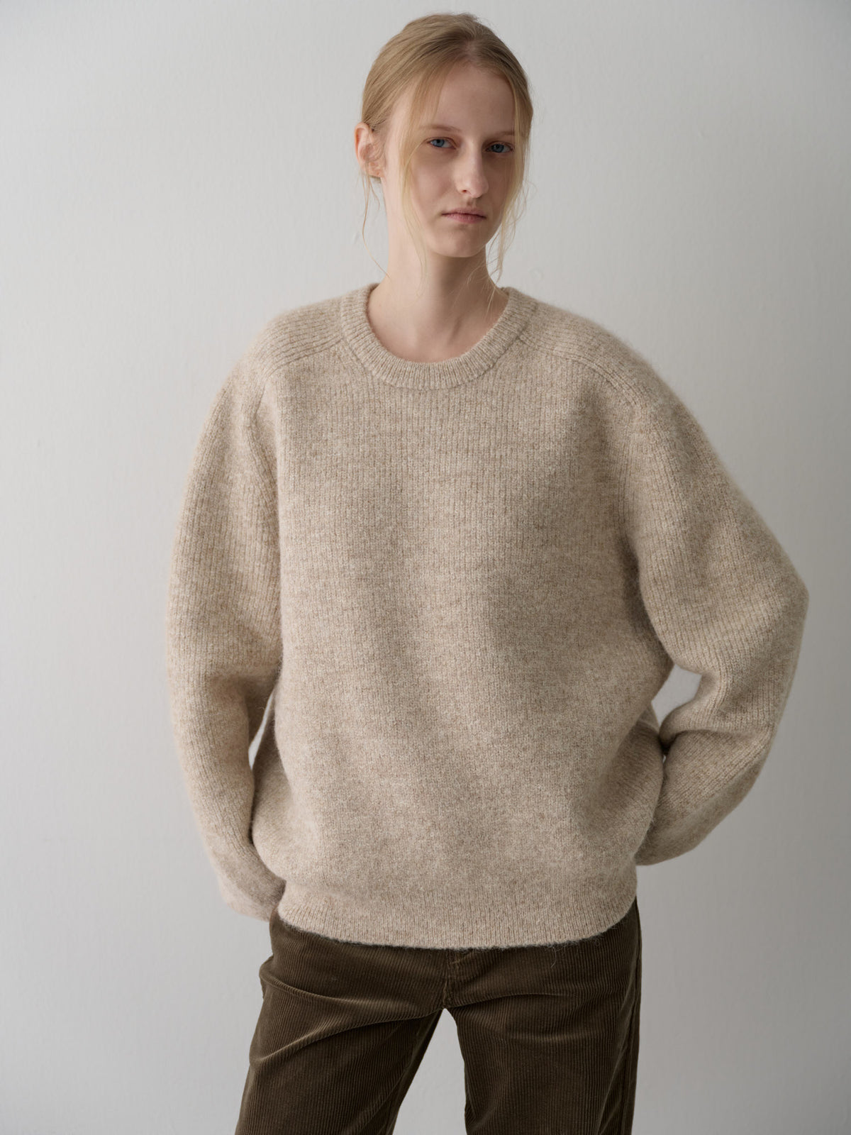 Alpaca Pullover Sweater_beige