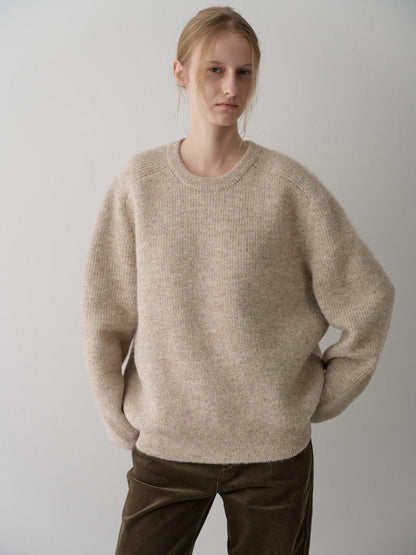 Alpaca Pullover Sweater_beige