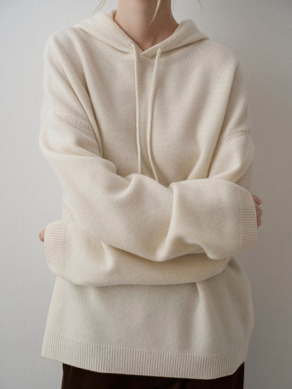 Cashmere Hooded Pullover_ivory