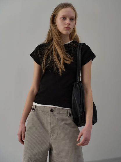 Leather Pull Bag_black