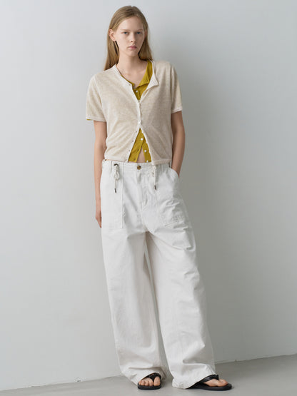 String Fatigue Pants_white