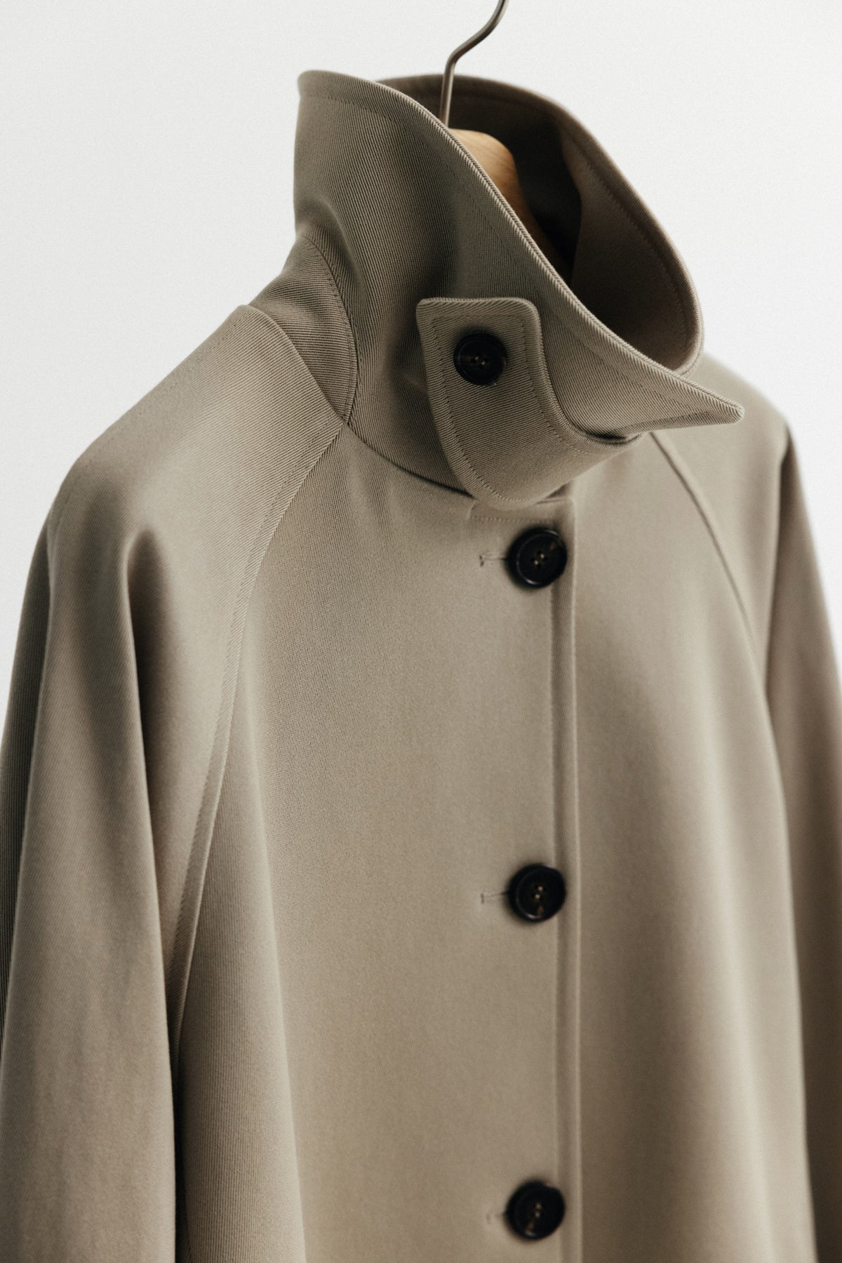 Overfit Cotton Half Coat_olive beige