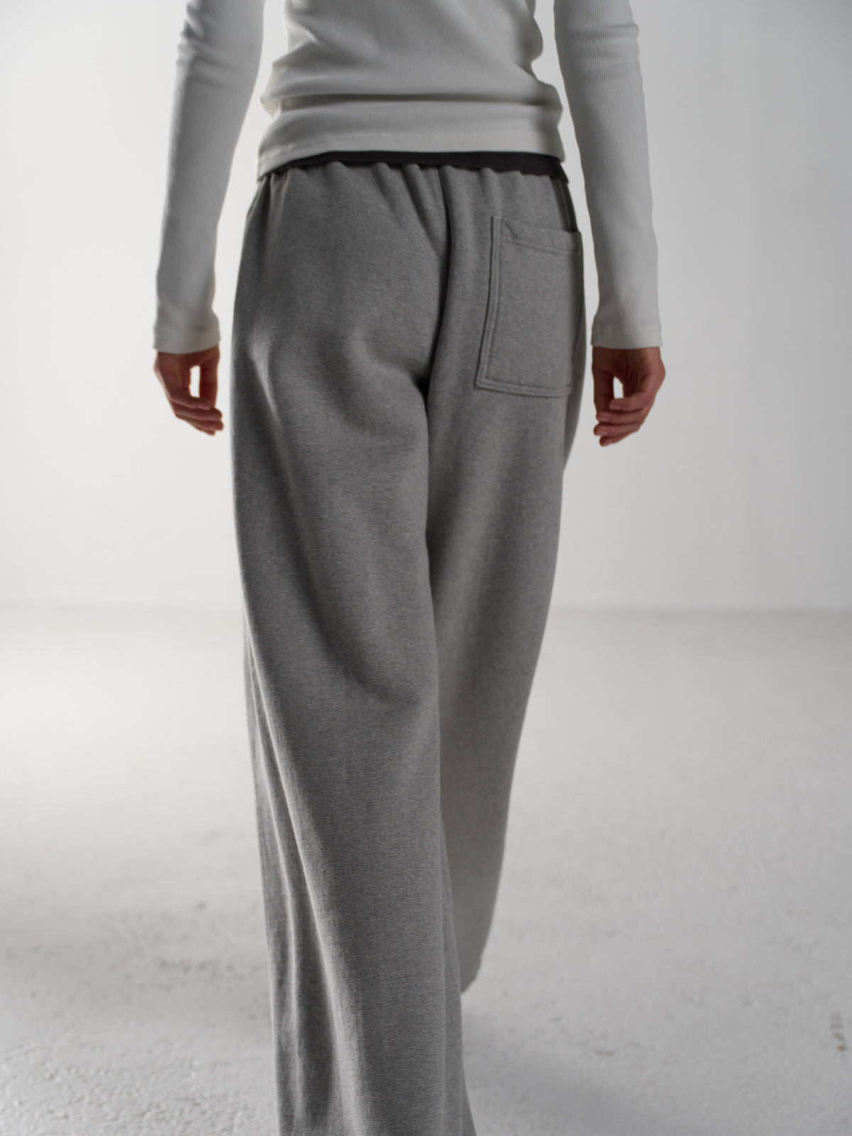 Curved Warm Sweatpants_melange grey