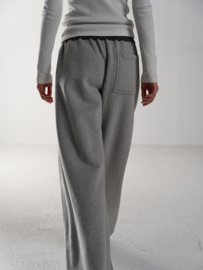 Curved Warm Sweatpants_melange grey