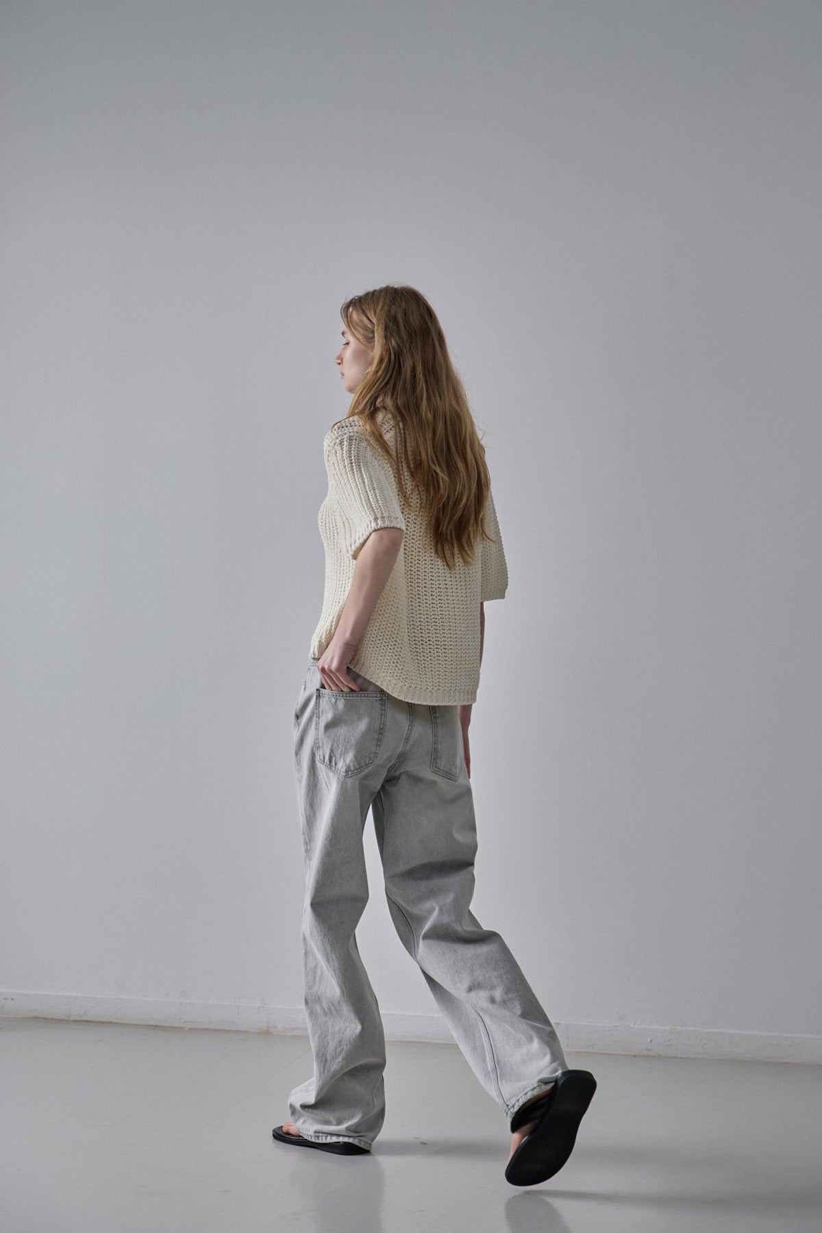 Classic Straight Jeans_light grey