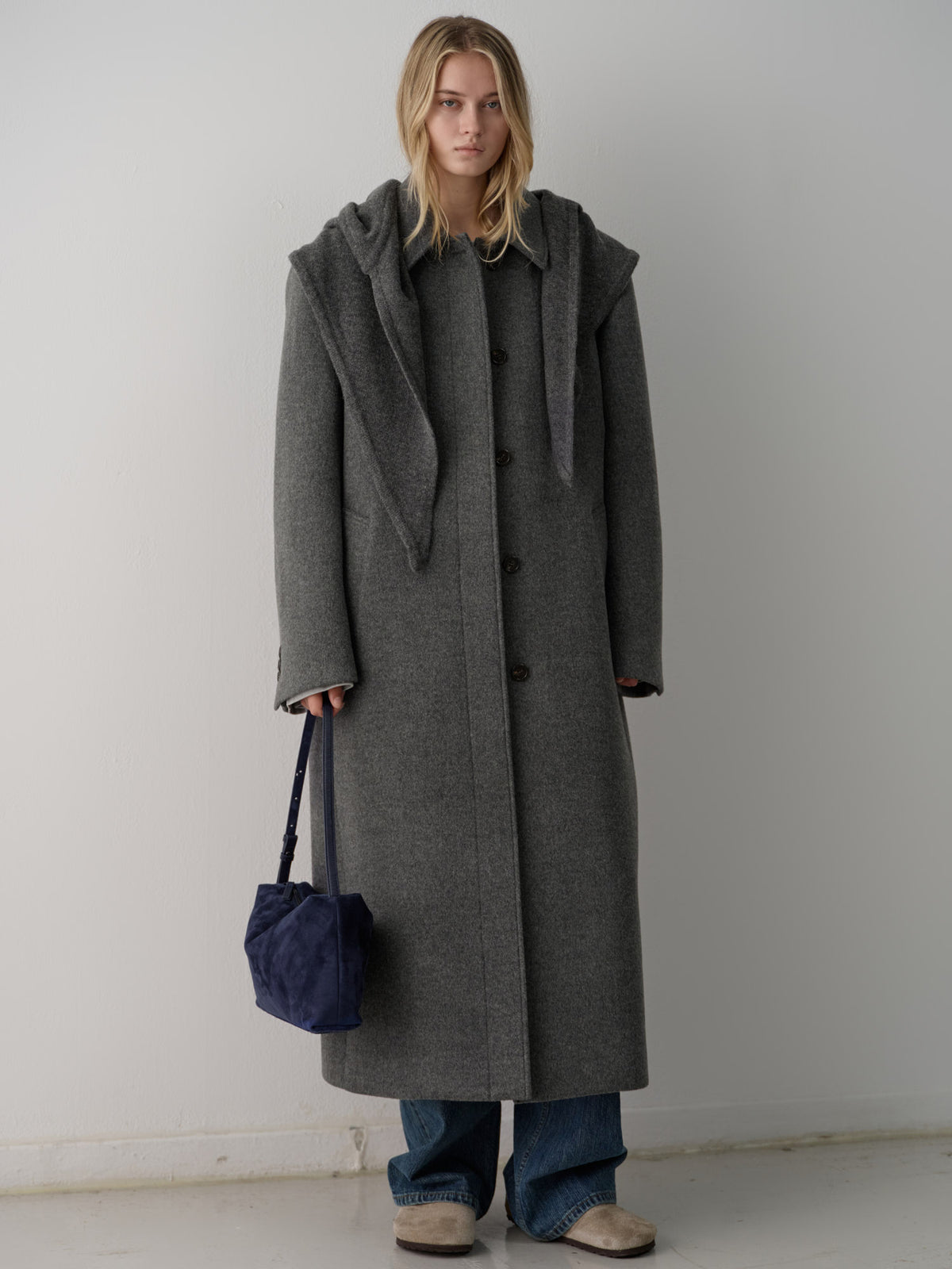 Cashmere Straight Mac Coat_charcoal