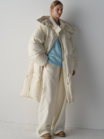 Wool Fleece Banding Pants_ivory