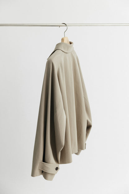 Overfit Cotton Half Coat_olive beige