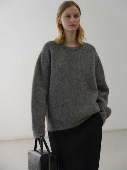 Alpaca Pullover Sweater_charcoal
