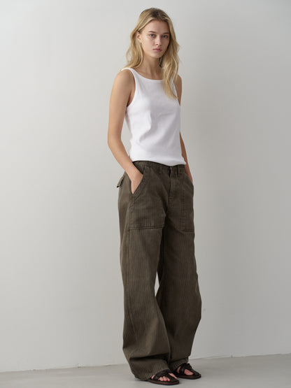 Denim Round Work Pants_khaki