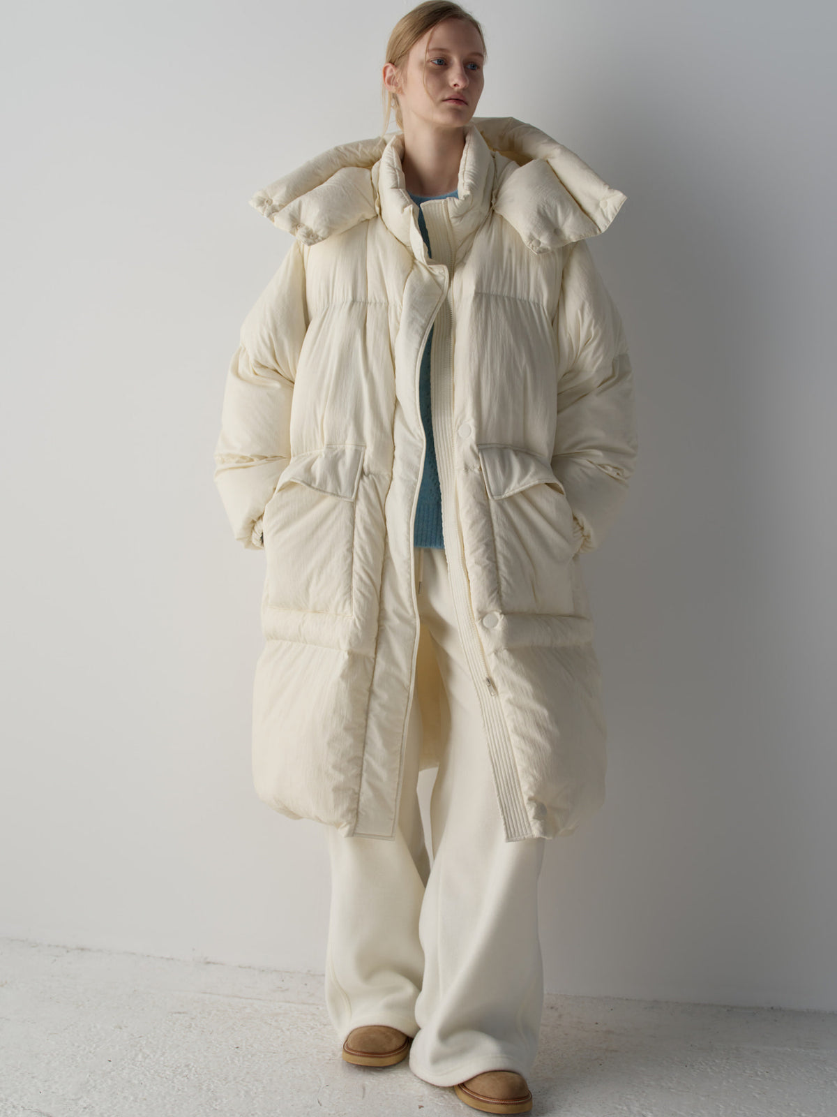 Wool Fleece Banding Pants_ivory