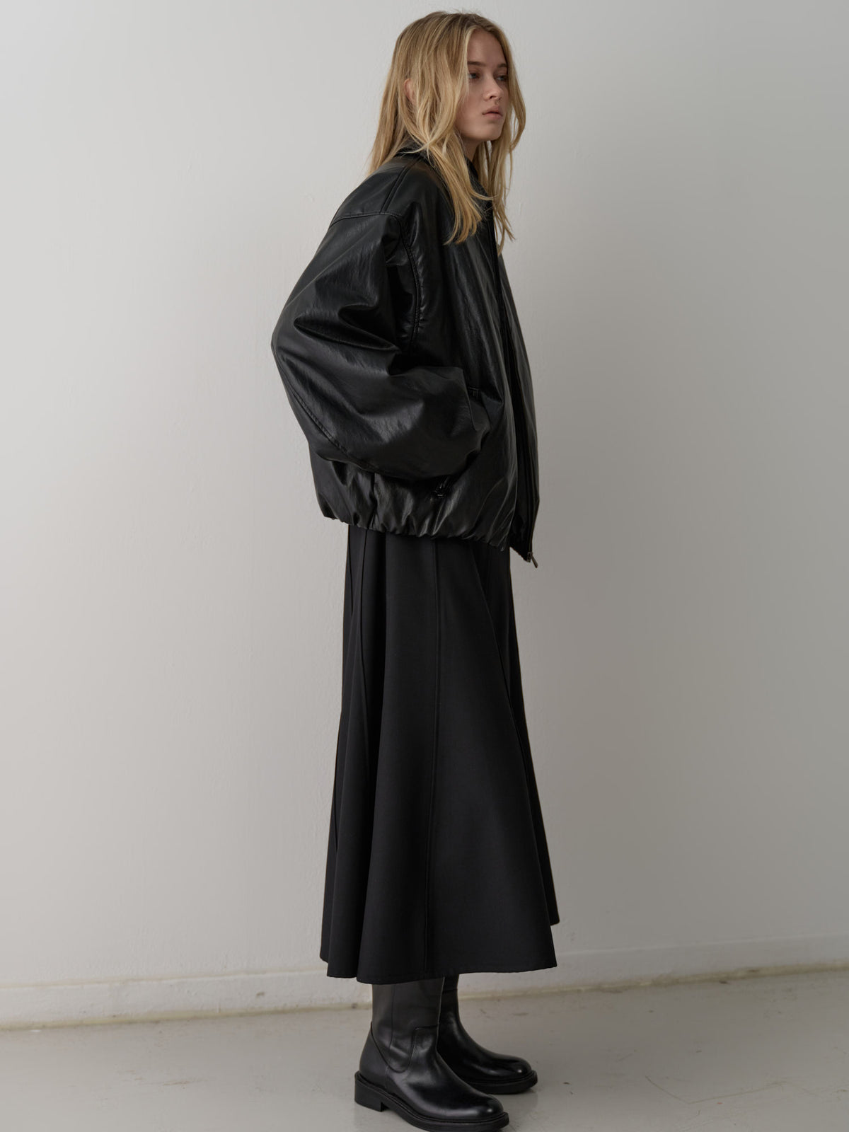 Leather Bomber Jacket_black