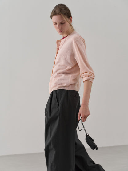 Vintage Cotton Two-Tuck Wide Pants_charcoal