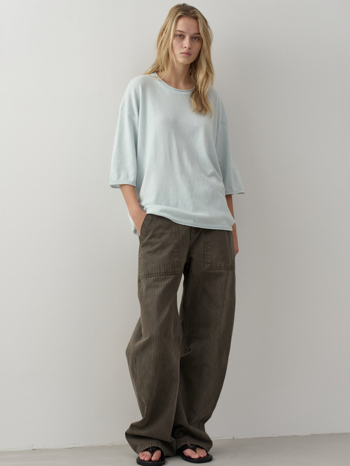 Denim Round Work Pants_khaki