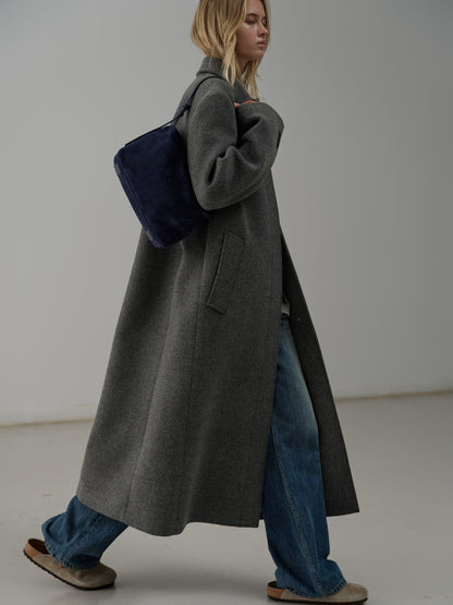 Cashmere Straight Mac Coat_charcoal