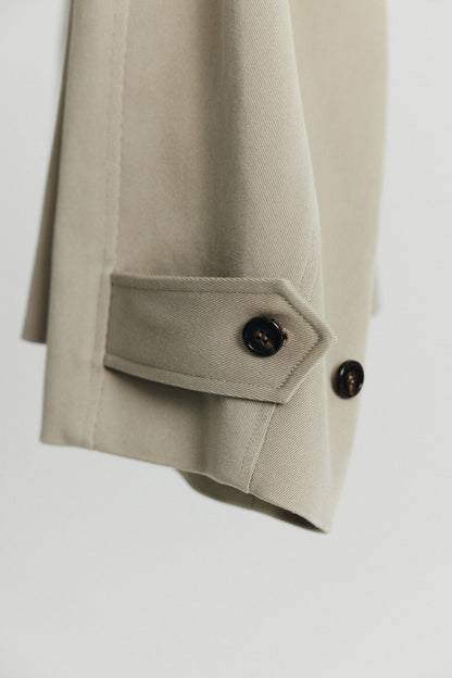Overfit Cotton Half Coat_olive beige
