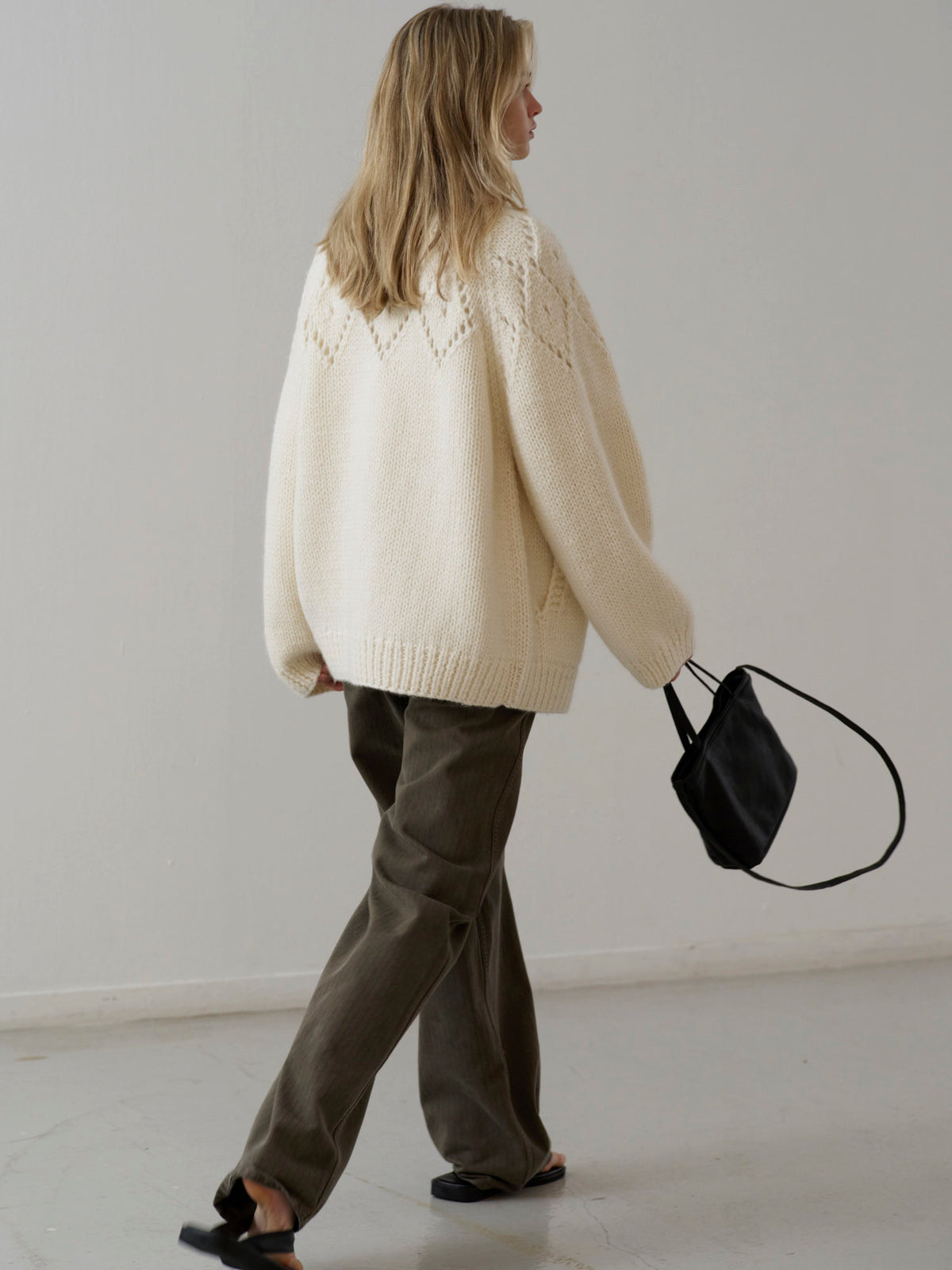 Striped Straight Denim_khaki