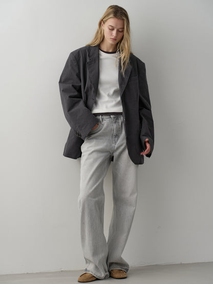 High-Waist Straight Jeans_light grey