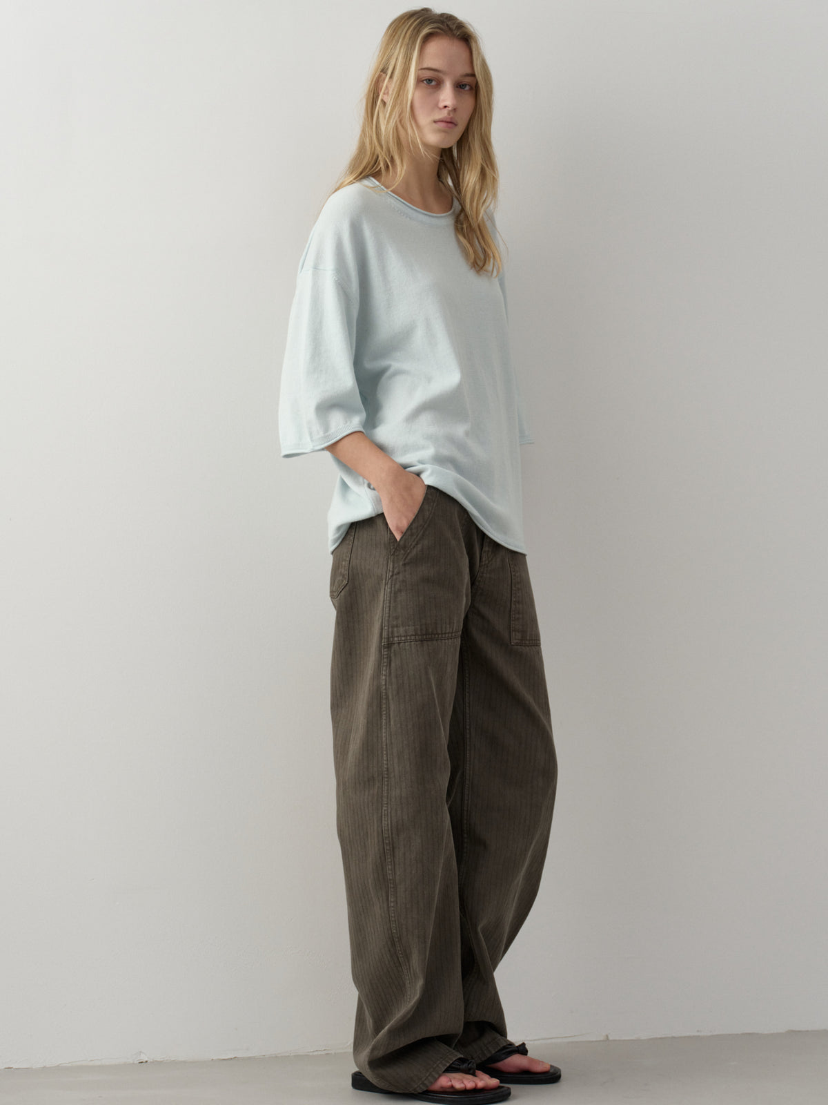 Denim Round Work Pants_khaki