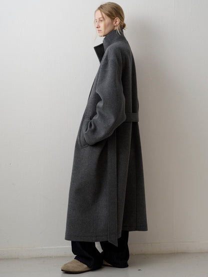 Cashmere High-neck Coat_charcoal