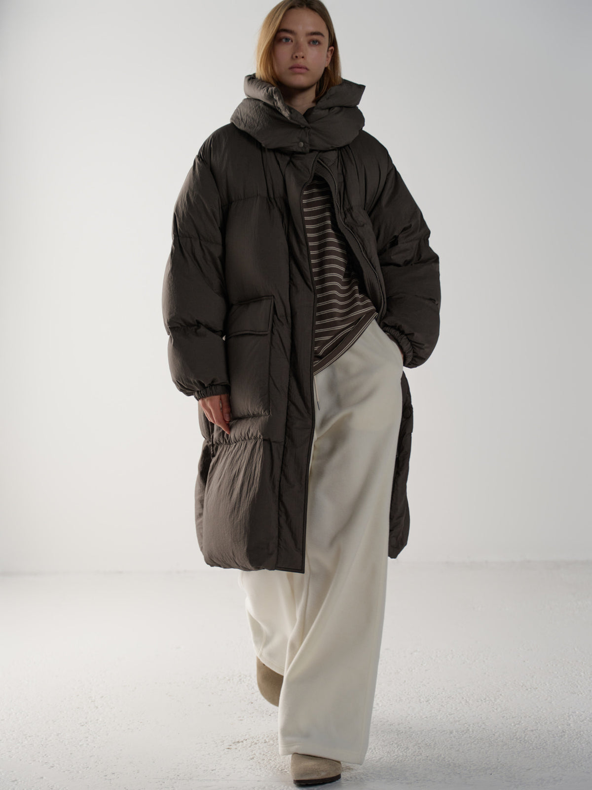 Wool Fleece Banding Pants_ivory