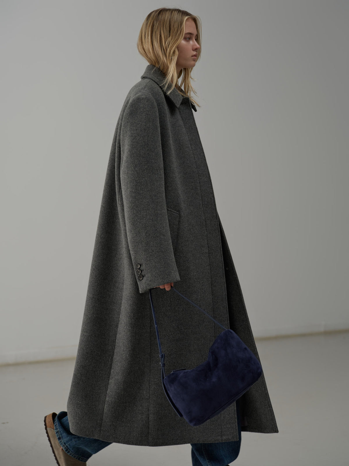 Cashmere Straight Mac Coat_charcoal