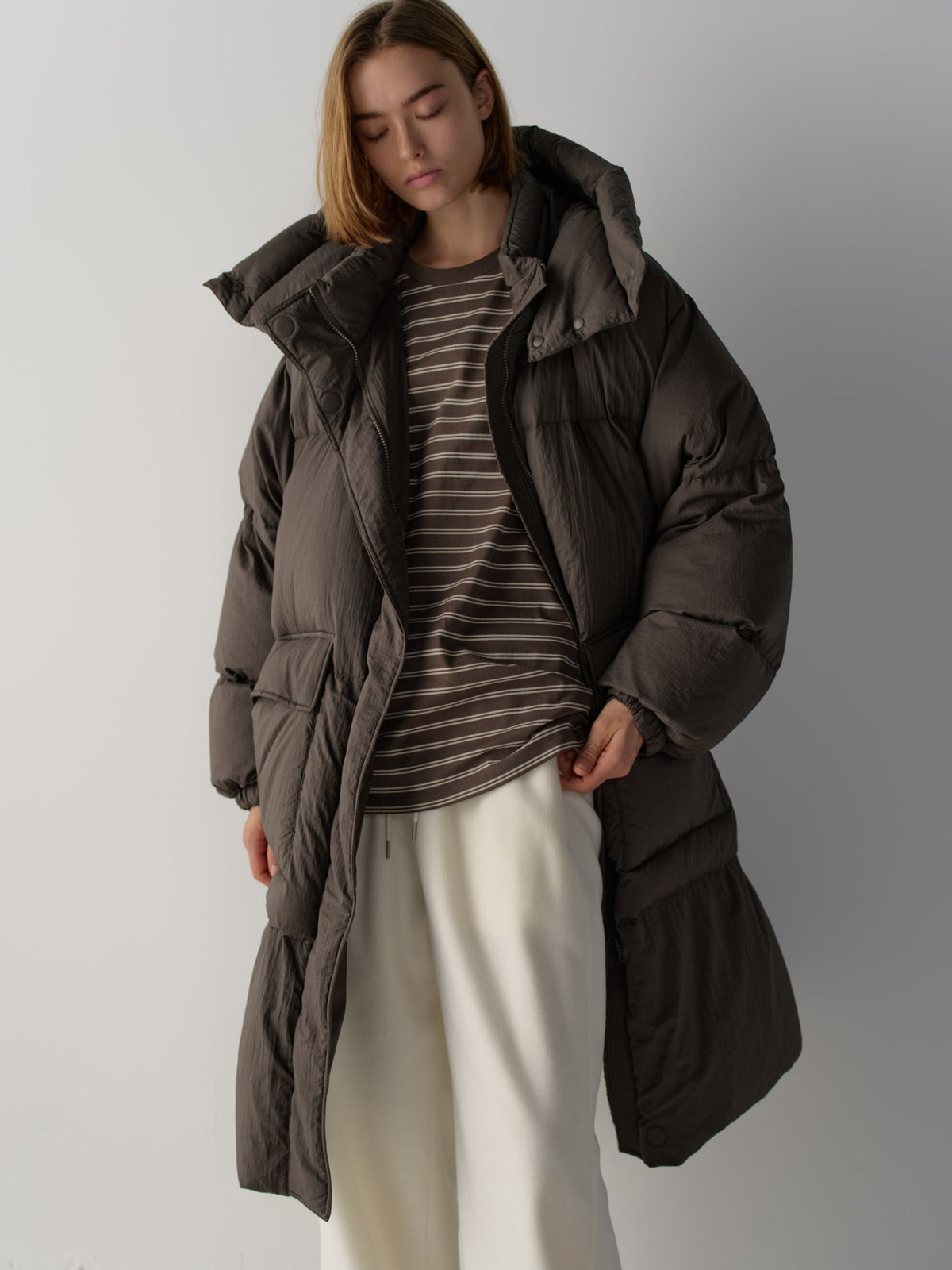 Wool Fleece Banding Pants_ivory