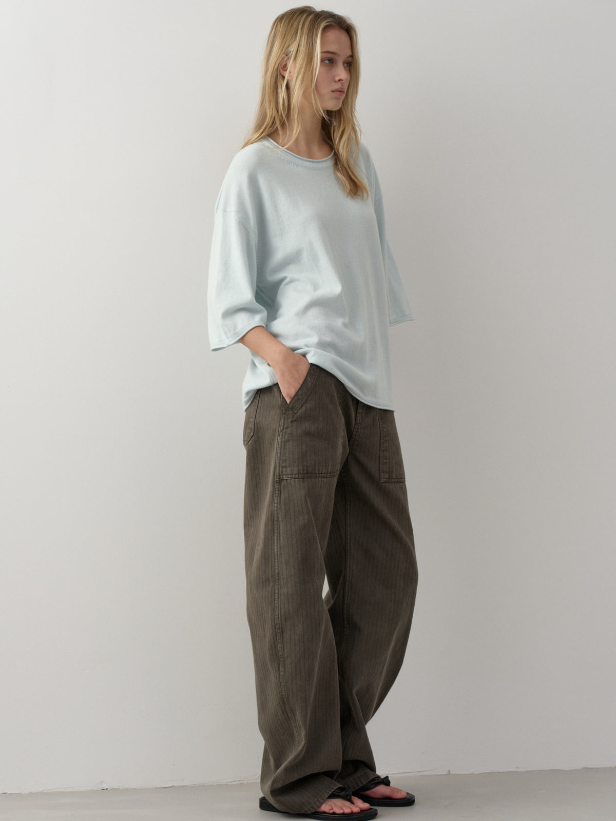 Denim Round Work Pants_khaki