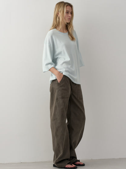 Denim Round Work Pants_khaki